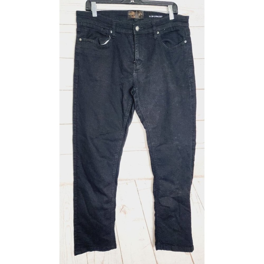 Copper & Oak Slim Straight Cotton/Spandex Black 34x28… Gem